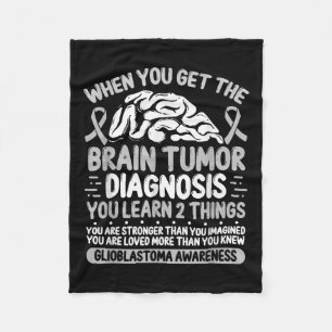 Brain Tumour Awareness Grey Ribbon Glioblastoma Di Fleece Blanket