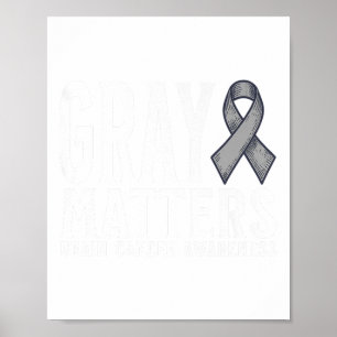 Brain Tumour Awareness Grey S Brain Cancer Awarene Poster