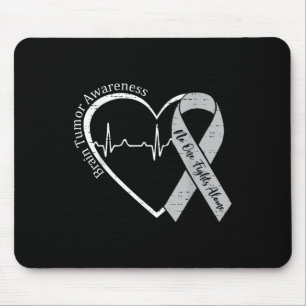 Brain Tumour Awareness Heart Grey Ribbon Men Women Mouse Mat