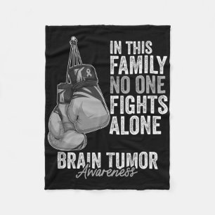 Brain Tumour Awareness Month Boxing Gloves Grey Ca Fleece Blanket
