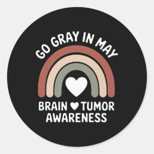 Brain Tumour Awareness Month Grey Ribbon Apparel M Classic Round Sticker