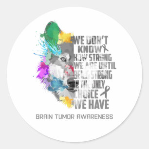 Brain Tumour Awareness Ribbon Support Gifts Classic Round Sticker
