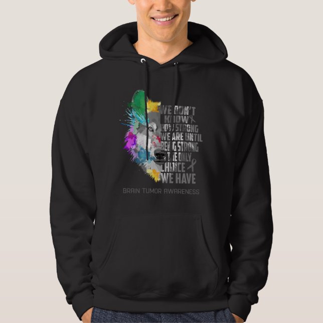 Brain Tumour Awareness Ribbon Support Gifts Hoodie (Front)