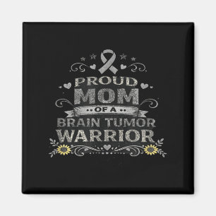Brain tumour awareness warrior mum grey ribbon magnet