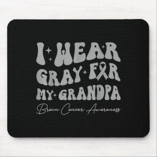 Brain tumour awareness wear grey for grandpa mouse mat