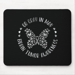 Brain tumour awareness wear grey in may strong mouse mat