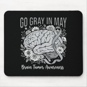 Brain tumour awareness wear grey in may strong mouse mat