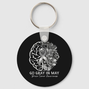 Brain Tumour Awareness Wear Grey In May Strong War Key Ring
