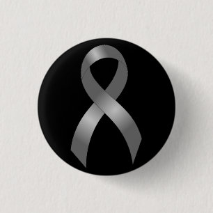 Brain Tumour Diabetes Grey Ribbon 3 Cm Round Badge