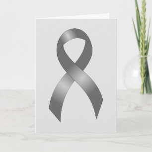 Brain Tumour   Diabetes   Grey Ribbon Thank You Card