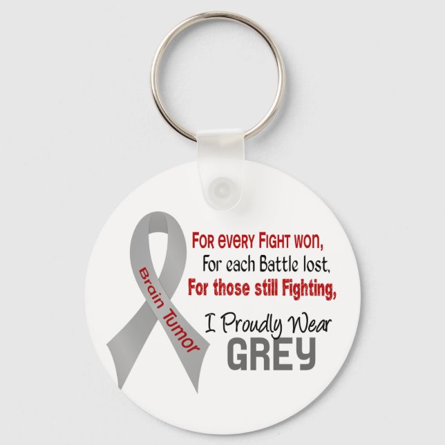 Brain Tumour For Every…..I Proudly Wear Grey 1 Key Ring (Front)
