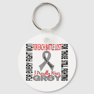 Brain Tumour I Proudly Wear Grey 2 Key Ring