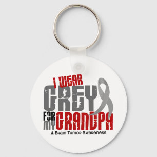Brain Tumour I Wear Grey For My Grandpa 6.2 Key Ring