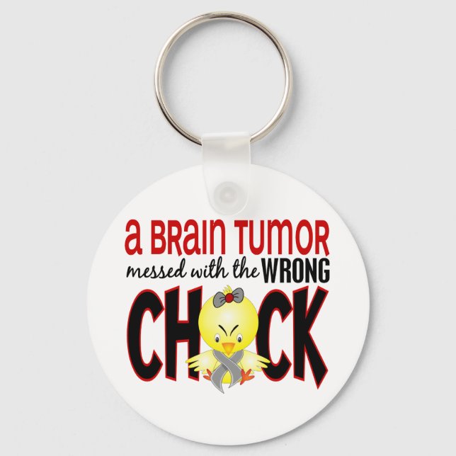 Brain Tumour Messed With The Wrong Chick Key Ring (Front)