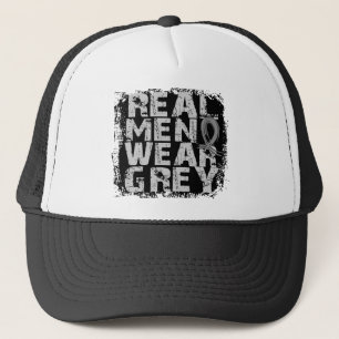 Brain Tumour Real Men Wear Grey Trucker Hat