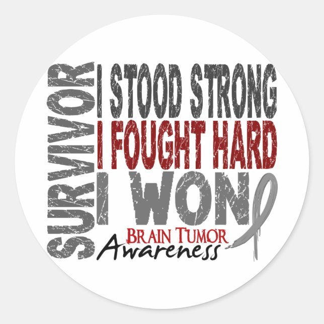 Brain Tumour Survivor 4 Classic Round Sticker (Front)