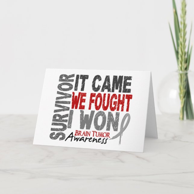 Brain Tumour Survivor It Came We Fought I Won Card (Front)