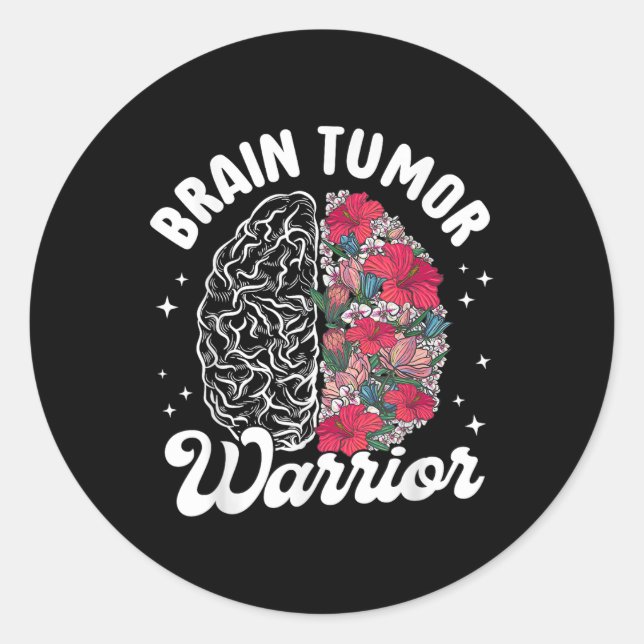Brain Tumour Warrior Brain Tumour Awareness Brain  Classic Round Sticker (Front)