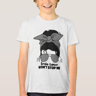 Brain Tumour Warrior Women Go Grey Brain Cancer Aw Tri-Blend Shirt