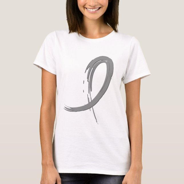 Brain Tumour's Grey Ribbon A4 T-Shirt (Front)