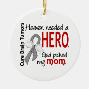 Brain Tumours Heaven Needed a Hero Mum Ceramic Tree Decoration