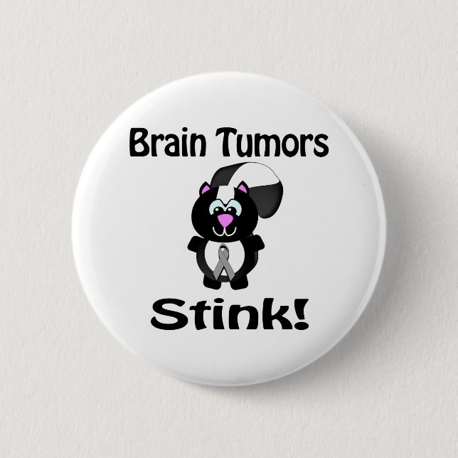 Brain Tumours Stink Skunk Awareness Design 6 Cm Round Badge (Front)