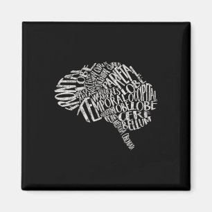 Brain Typography Rn Neuroscience Nurse Neurologist Magnet