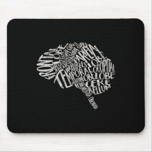 Brain Typography Rn Neuroscience Nurse Neurologist Mouse Mat