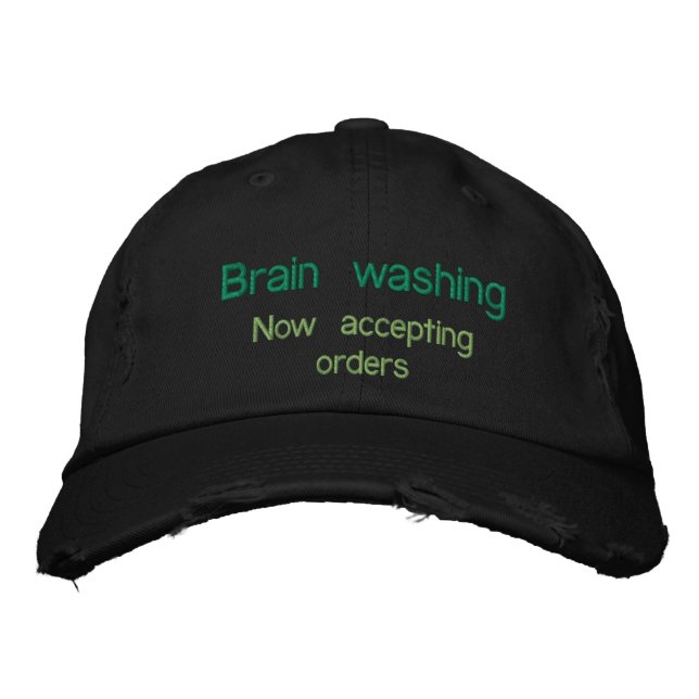 Brain washing worker embroidered hat (Front)