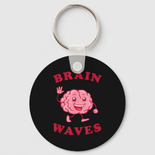 Brain waves - funny science biology key ring