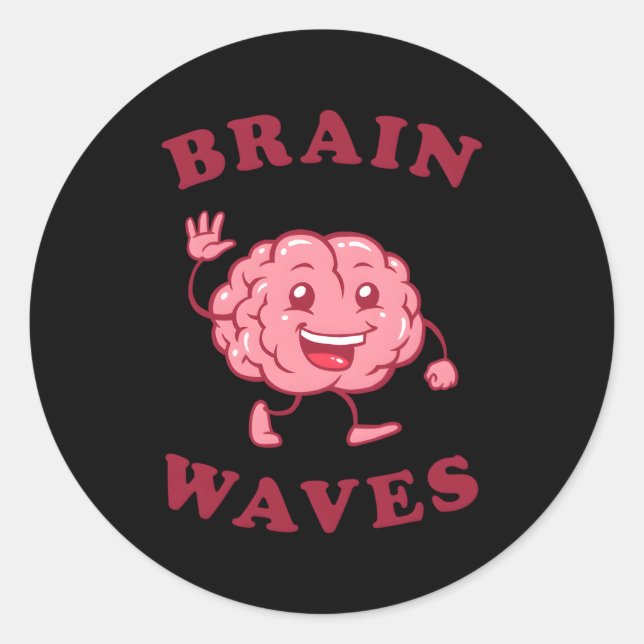 Brain Waves Science Biology Classic Round Sticker (Front)