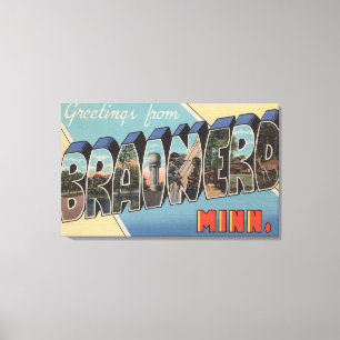Brainerd, Minnesota - Large Letter Scenes Canvas Print