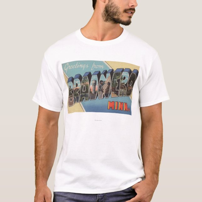 Brainerd, Minnesota - Large Letter Scenes T-Shirt (Front)