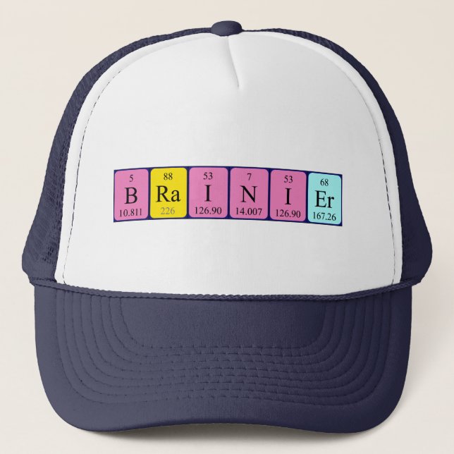 Brainier periodic table name hat (Front)