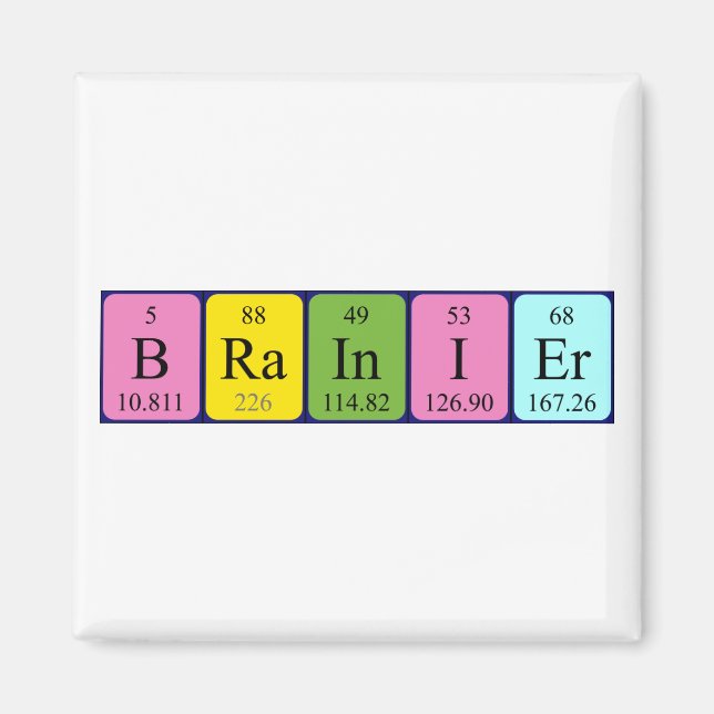 Brainier periodic table name magnet (Front)