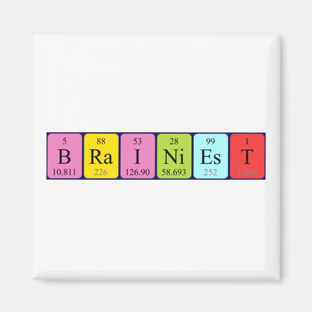 Brainiest periodic table name magnet (Front)