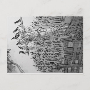 "Brainless" Scarecrow. Postcard