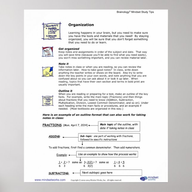 Brainology® Poster4: Organisation Poster (Front)