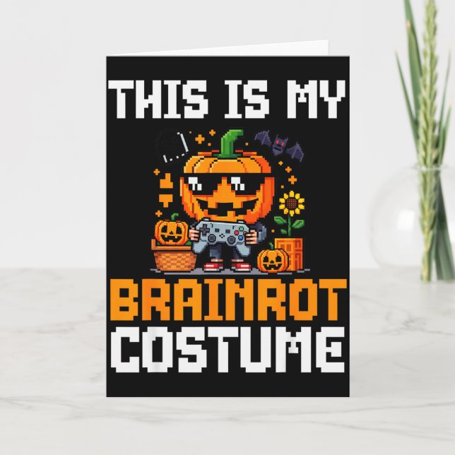 Brainrot Halloween Shirt Kids Boys 10-12 Girls Bra Card (Front)
