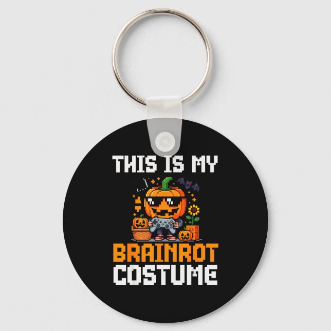 Brainrot Halloween Shirt Kids Boys 10-12 Girls Bra Key Ring (Front)