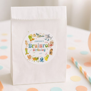 Brainrot Meme Birthday Party Classic Round Sticker
