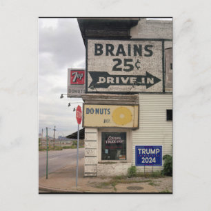 Brains 25 Cents (Trump) Postcard