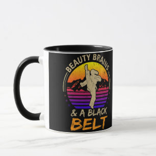 Brains And A Black Belt Karate Girl Martial Arts Mug