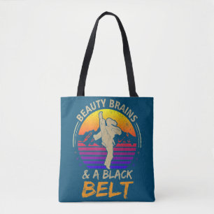 Brains And A Black Belt Karate Girl Martial Arts Tote Bag