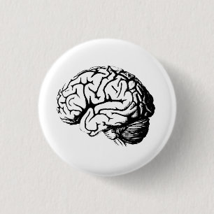 Brains are hot. 3 cm round badge