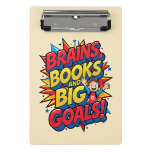 Brains Books and Big Goals - Fun Back-to-School Mini Clipboard