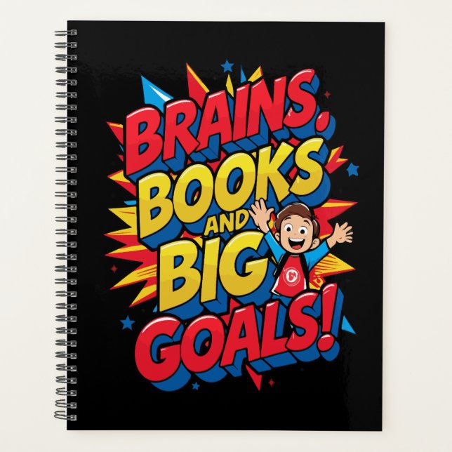Brains Books and Big Goals - Fun Back-to-School Planner (Front)