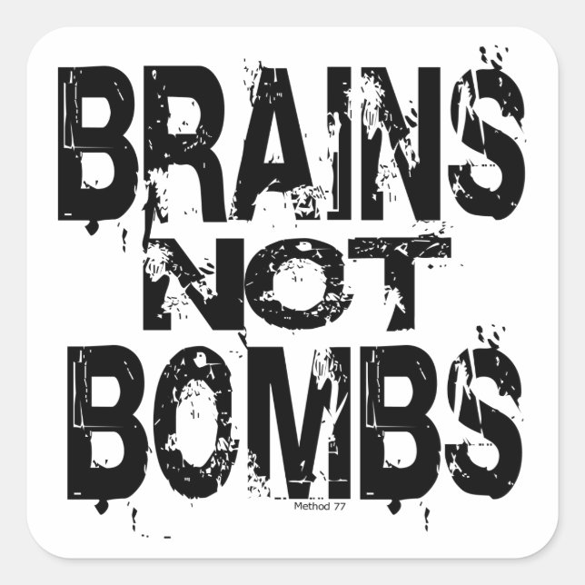 Brains Not Bombs Stickers (Front)