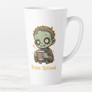 Brains Optional Zombie Coffee Funny Cute Undead  Latte Mug