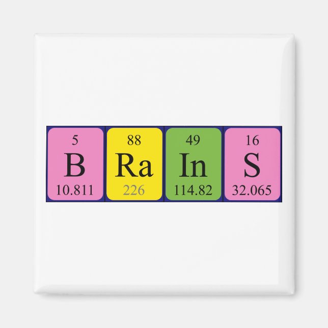 Brains periodic table name magnet (Front)